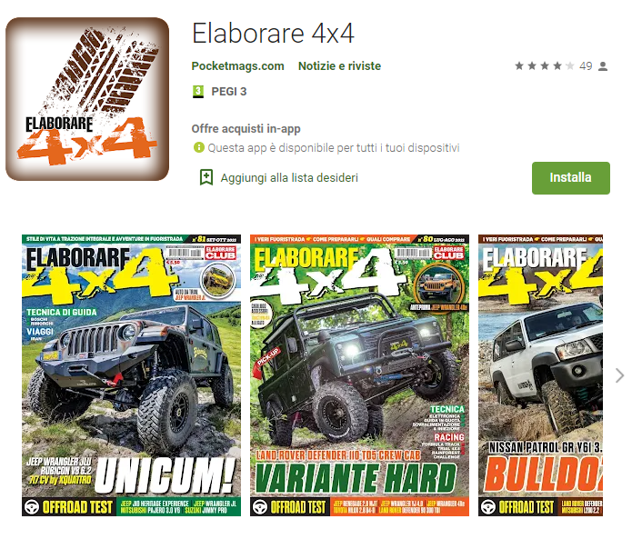 App magazine elaborare4x4