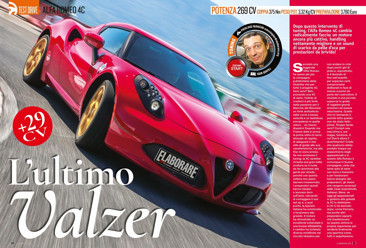 Alfa Romeo 4C preparazione tuning